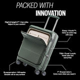 Samsonite Paralux Medium Checked Luggage - Innovative Design - Quick Access Front Pocket - Dual Suspension Wheel Technology - TSA Lock - Expandable - Includes Removable Packing Cubes - Olive