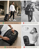 Fanwoli Vacuum Seal Backpack Travel with Built-in Electric Pump, Rolling Carry On Backpack with Wheels, Expandable Waterproof Compression Backpack Dual TSA Lock for 18" Laptop