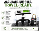 Luggage Scale with TSA Approved Lock, Digital Portable Hanging Baggage Scale 110lb/50kg, Travel Weight Scale for Suitcases, Avoid Overweight Fees, Travel Essentials Gift, Battery Included