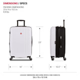 SwissGear 8028 Hardside Expandable Spinner Luggage, Black/White, Checked-Large 28-Inch