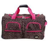 Rockland Rolling Duffel Bag, PINK LEOPARD, 22"