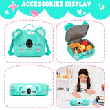 Meetbelify Kids Rolling Backpack with Wheels for Girls Cute koala School Roller Backpack,Carry on Travel Luggage with Lunch Bag and Pencil Case for Girls Ages 5-12