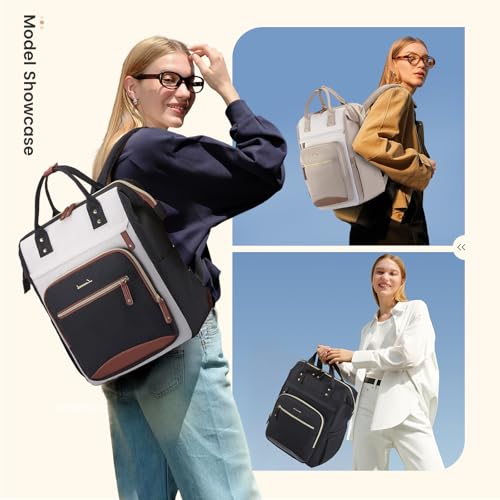 LOVEVOOK Laptop Backpack for Women Work Bag with Large Capacity Cup Side Pocket, 15.6 Inch Waterproof Computer Backpacks Purse, College Bookbag for School, Business, Teacher, Travel