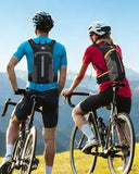 Outplea Foldable Cycling Backpack for Men Women, Small Packable Waterproof Hiking Daypack with Waist Belt, 6L Lightweight Mountain Bicycle Backpack fit Helmet for MTB Biking Skiing Climbing, Black