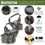 MAXPEDITION Jumbo Versipack (Wolf Gray) 7.4L Tactical Crossbody Sling Bag for EDC, CCW Concealed Carry, Survival, Includes Ergonomic 2" Strap with Comfortable Pad, 0412W