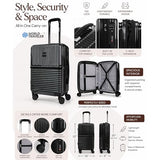 World Traveler Dejuno Tonal 28-Inch Polycarbonate Lightweight Hardside Expandable Spinner Luggage Suitcase with TSA Lock - Onyx
