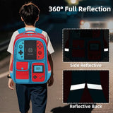 JIRAIKEI Kids Backpack for Boys,Gamer Boys Backpack for Children Teens Elementary Middle School Students Ages 6-18,17" Large Capacity School Bookbag with Multiple Pockets