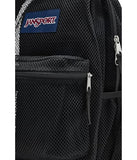 JanSport Eco Mesh Backpack, Red Tape, 17” x 12.5” x 6” - Large Semi-Transparent Bag for Adults with Laptop Sleeve, Padded Back Panel, Black
