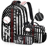 Labfen Baseball Backpack for School, 4PCS Boys Backpack with Lunch Box