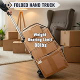 2 Wheels Foldable Luggage Cart with Retractable Handle and Elastic Rope