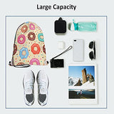 Beabes Donuts Drawstring Bags Backpack Bag Colorful Doughnuts Chocolate Blue Pink Donuts Sweet Food Dessert Sport Gym Sack Drawstring Bag String Bag Yoga Bag for Men Women