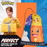 Pokemon Kids Drawstring Bag - Pikachu String Swim Bag for School (Multi)