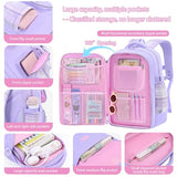 NSEQB Girls School Backpack Set With Lunch Box For Elementary Middle,Pink