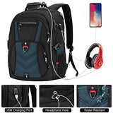 NEWHEY Laptop Backpack 17 Inch Business Travel Backpacks for Men Women Extra Large Waterproof TSA Anti Theft College Bookbags with USB Charging Port 17.3 Gaming Computer Backpack 45L, Blue