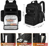 MATEIN Lunch Backpack for Men Work, 15.6 Inch Tactical Backpack with Lunch Compartment, Large Laptop Backpacks with Insulated Cooler Bag for Travel Beach Camping Picnic Hiking, Black