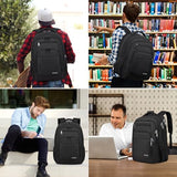 Liokesa Laptop Backpack for Men Women, School Backpacks for Boys Girls,Water Resistant Black Backpack 15.6 Inch College Bookbag Daypack