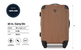 Travelers Club Chicago Hardside Expandable Spinner Luggage, Rum Caramel, 22" Carry-On