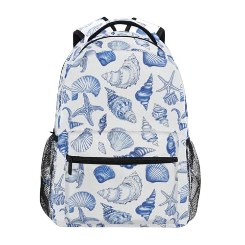 ALAZA Navy Seashells Kids School Backpack for Boys Girls Teens Bookbag Travel Daypack Bag 16 inch