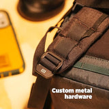 Topo Designs Global Pro Backpack, Waterproof X-Rip Fabric, Metal Hardware, External Access Laptop Sleeve, Pass Through Sleeve, Rugged + Minimalist PFC-Free (Dark Pine)