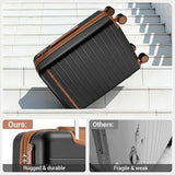 Kono Checked Suitcase 24in Expandable ABS+PC Side Handle luggage Black