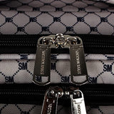 Steve Madden Designer Luggage Collection - 3 Piece Softside Expandable Lightweight Spinner Suitcase Set - Travel Set includes 20 Inch Carry on, 24 Inch & 28-Inch Checked Suitcases (Noble Black/Grey)