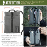 MAXPEDITION Platy Pocket Organizer, Durable EDC Tool Pouch for Men, Neck Wallet with Paracord Lanyard, Holds Flashlight, Multitool, Pen, Notebook (Wolf Gray, 5" x 7")