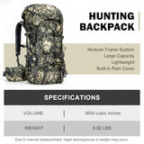 MOXULE Pro 3600 Camo Frame Backpack - Meat Hauler Pack with Rain Cover for Outdoor
