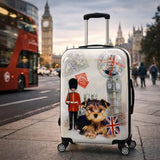 World Traveler Chariot London Pup Dog Lover 20-Inch Carry-On Hardside Expandable Spinner Luggage with TSA Lock