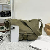 AFGWK Vintage Canvas Messenger Satchel Bag for Men School
