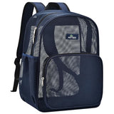 MAY TREE Mesh Backpack, Heavy Duty Mesh Beach Bag for Women Men, Blue
