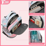 NEW TILAMI 16 Inch Rolling Backpack Carry-on Wheeled Laptop Backpack with Wheels for Girls Boys School, Pink
