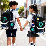 RM Family School Backpack for Boys Print Backpack Teenagers Anime Large School Bag Outdoor Reflective Daypack.Luminous Pattern Travel Laptop Backpack - With Usb Charging Port Headphone port(Blue)