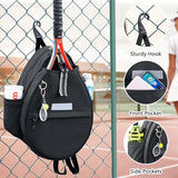 SPORJET Tennis Backpack with 2 Rackets Holder, Water-Resistant PU Leather Tennis Racket Bag for Women & Men, Sling Crossbody Sports Backpack for Tennis, Pickleball & Badminton, Tennis Gifts