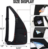 Peicees Small Sling Bag For Men Waterproof Crossbody Bag Man Purse Slim Chest Backpack Shoulder Bag For Travel Hiking