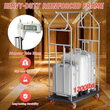 48 * 22IN Hotel Luggage Cart with Wheels,1200 lbs Load Capacity Heavy Duty Rolling Luggage Cart,Commercial Bellman Cart with Anti-Friction Felt Pad & Rubber Bumper for Hotels,Resorts, Condos