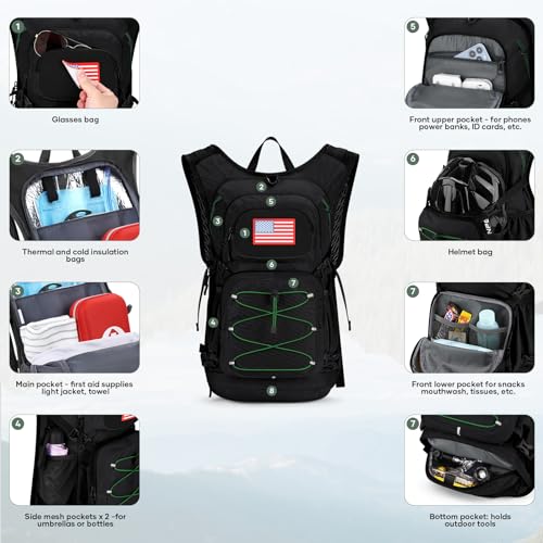 Maelstrom Lightweight Hydration Hiking Backpack with 2L Water Bladder