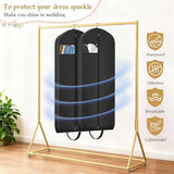 KEETDY Wedding Dress Garment Bag for Travel with 4" Gusseted Long Hanging Dress Bags for Gowns for Women Garment Cover Clothes Storage for Closet (Black, 72 inch)
