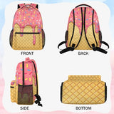 GzLeyigou Daypack Backpacks 16 Inch Bookbags for Students, Ice Cream School Backpack Laptop Shoulder Bag Daypack for Travel Hiking Camping, Casual Daypack for Girls Boys Women Men