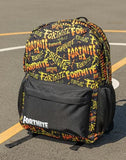 Fortnite Unisex Kids Black and Yellow Logo Backpack | Zip-Up School Bag for Books & Supplies | Graphic Print Design