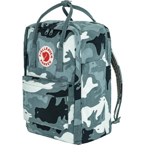 Fjällräven Kanken Graphics Laptop 15 Backpack - Padded Laptop Sleeve, Durable Vinylon Fabric - School, Travel, Nimbus Blue-Hidden Animals, One Size