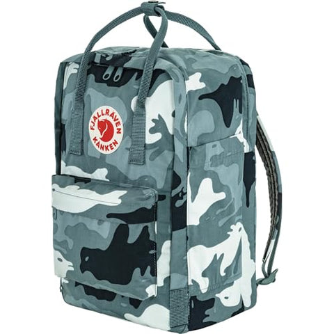 Fjällräven Kanken Graphics Laptop 15 Backpack - Padded Laptop Sleeve, Durable Vinylon Fabric - School, Travel, Nimbus Blue-Hidden Animals, One Size