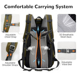 Outplea 30L Skateboard Backpack for Men Women, Waterproof Hiking Backpack with Chest Strap for Camping Hunting, Lightweight Casual Travel Daypack for Skateboard Sport Outdoor, Green