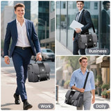 MATEIN Mens Business Briefcase 15.6 Inch, PU Leather Messenger Bags Laptop Computer Bag with USB Charging Port & Cooler, Waterproof Stylish Crossbody Shoulder Satchel for Work Office Commuting
