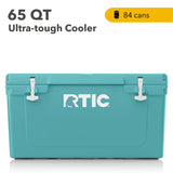 RTIC 65 qt Hard Cooler Insulated Portable Ice Chest Box for Beach, Drink, Beverage, Camping, Picnic, Fishing, Boat, Barbecue, Lagoon