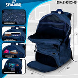 Spalding Basketball Backpack Sports Bag | Large Navy Backpack with Shoe and Ball Compartment | Use for Sport Accessories and Stuff | Basketball Gifts for Sports Players