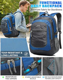 ProEtrade Backpack Bookbag for College Sturdy Travel Business Hiking Fit Laptop Up to 15.6 Inch Multi Compartment Gifts for Men Women Night Light Reflective (Blue)