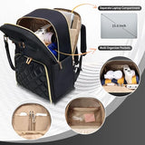 Jetviivid Lunch Backpack, 15.6 Inch Laptop Backpack with Insulated Cooler Lunch box, Womens Work Backpack for Business Teacher Nurse Travel Commuter College Daily, Black