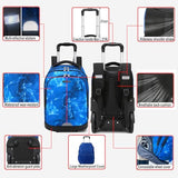WMKJDS Rolling Backpack, 55L (14.5gal) Backpack with Wheels for Business, Waterproof Backpacks with Dual Handles and Silent Large Wheels, Carry on Backpack with Laptop Compartment (Blue,22 inch)