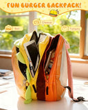 Cheeseburger Backpack, Hamburger Backpack, Burger Food Shaped Novelty Bag