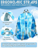 BLUEFAIRY Middle High School Backpack for Boys Girls Large Bookbag with Laptop Compartment Back to School Book Bags for Teens Teenagers Mochilas Escolares para Niños Niñas (Sky Blue/Gray, Tie-Dye)